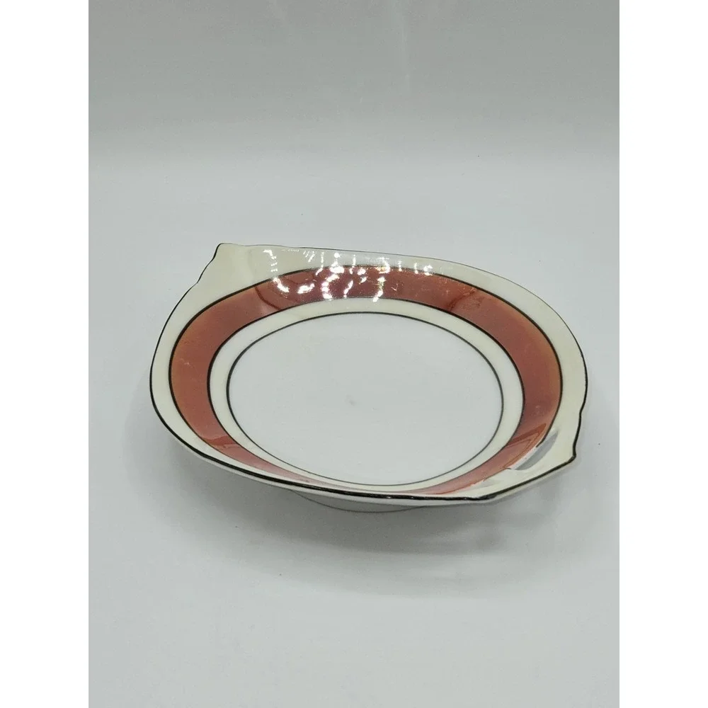Bavaria Germany US Zone Porcelain Bonbon Relish Dish Copper Luster‎ 7.25